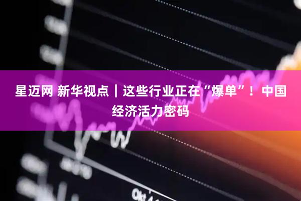 星迈网 新华视点｜这些行业正在“爆单”！中国经济活力密码