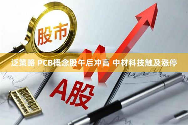 泛策略 PCB概念股午后冲高 中材科技触及涨停