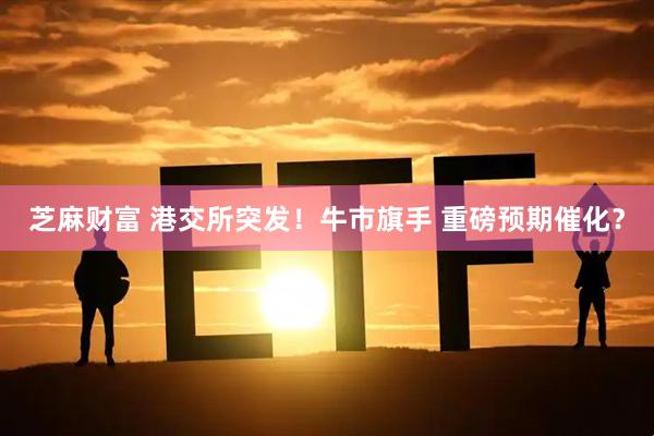 芝麻财富 港交所突发！牛市旗手 重磅预期催化？