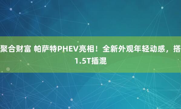 聚合财富 帕萨特PHEV亮相!全新外观年轻动感,搭1.5T插混